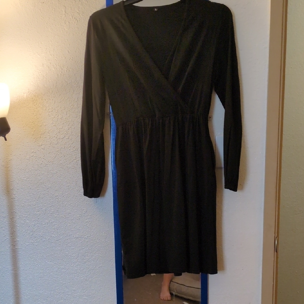 Elegant Black Wrap Dress